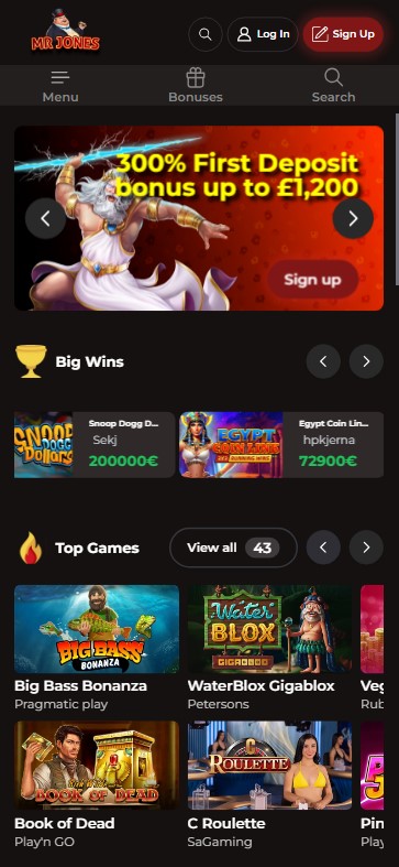 Discover Mr Jones Casino mobile app