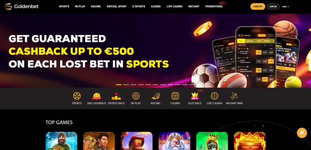Discover Goldenbet Casino homepage