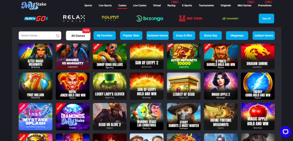 Explore MyStake Casino games