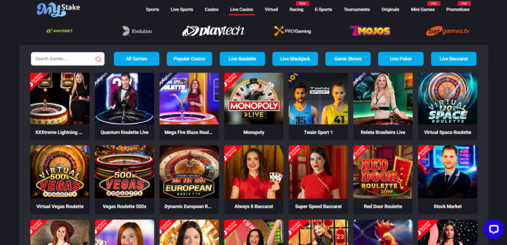 Learn about MyStake Casino live games