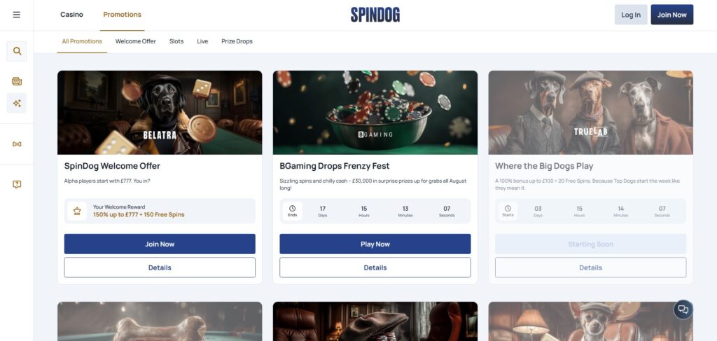 Discover Spindog Casino promotions