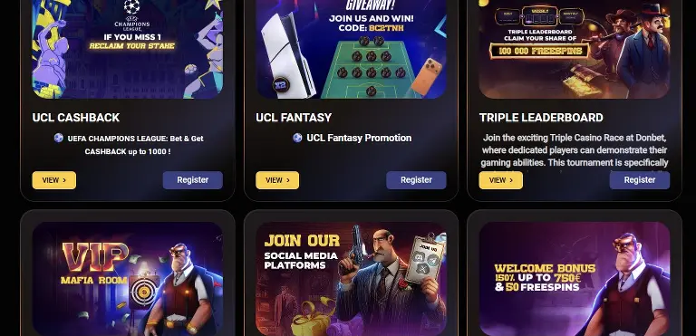 Donbet Casino bonuses and promotions