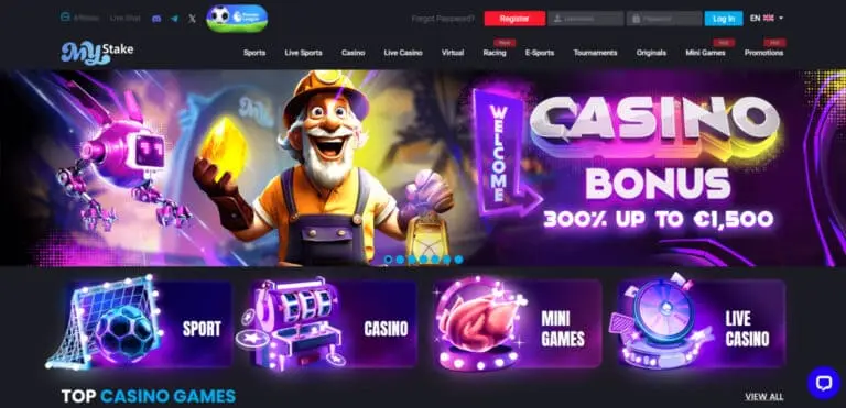 Learn about MyStake Casino homepage