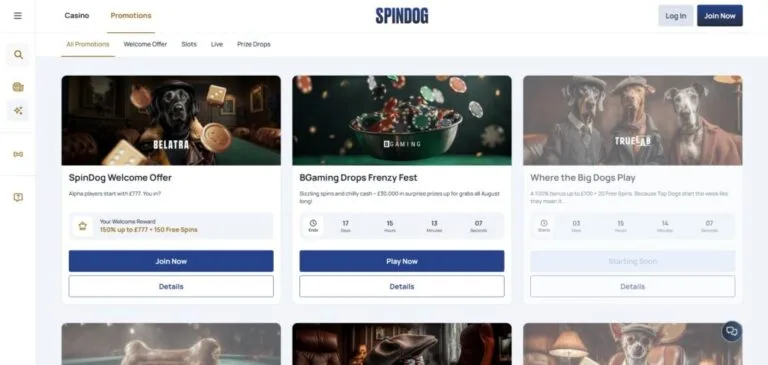 Discover Spindog Casino promotions