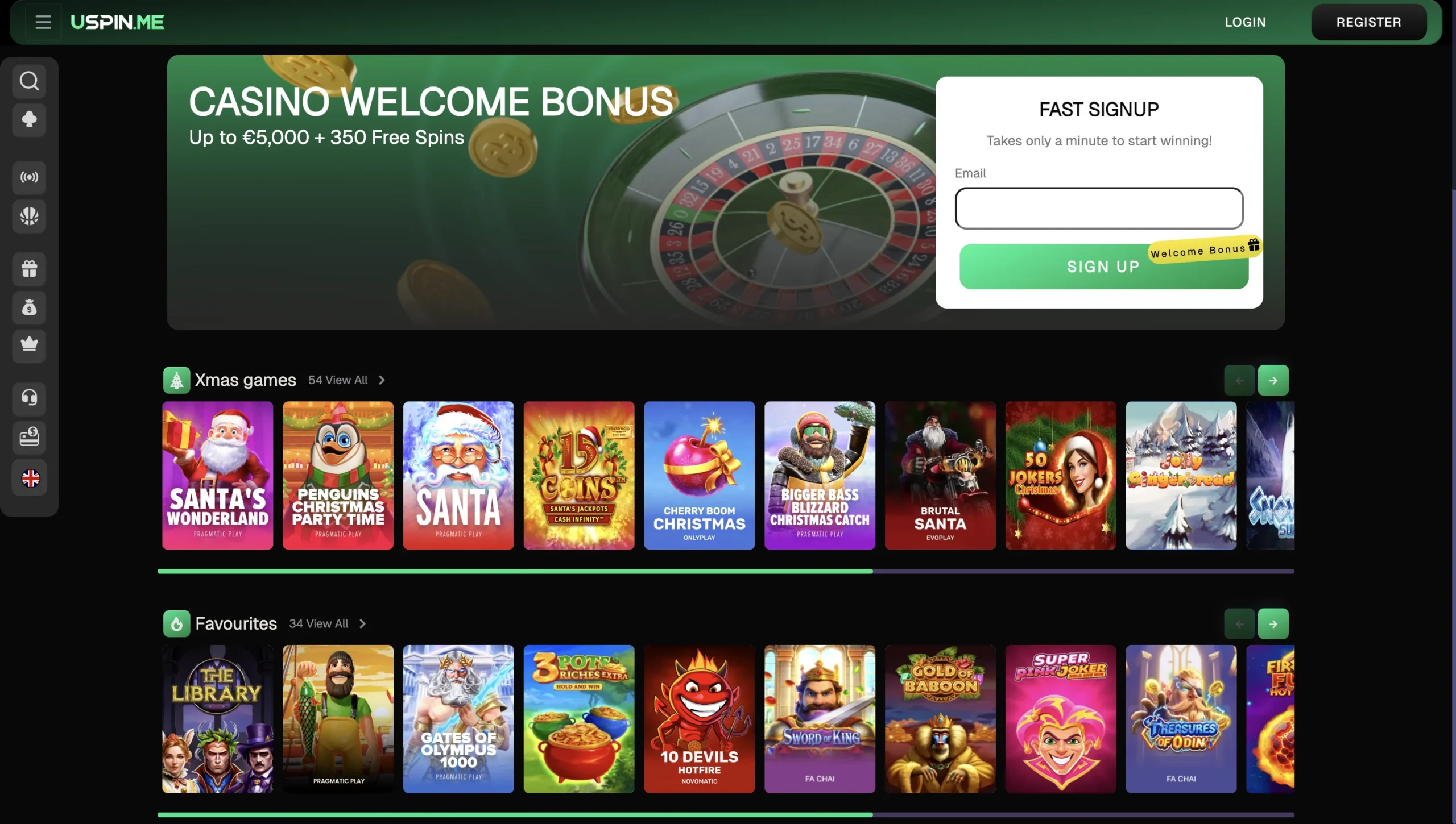 Uspin Casino Screenshot